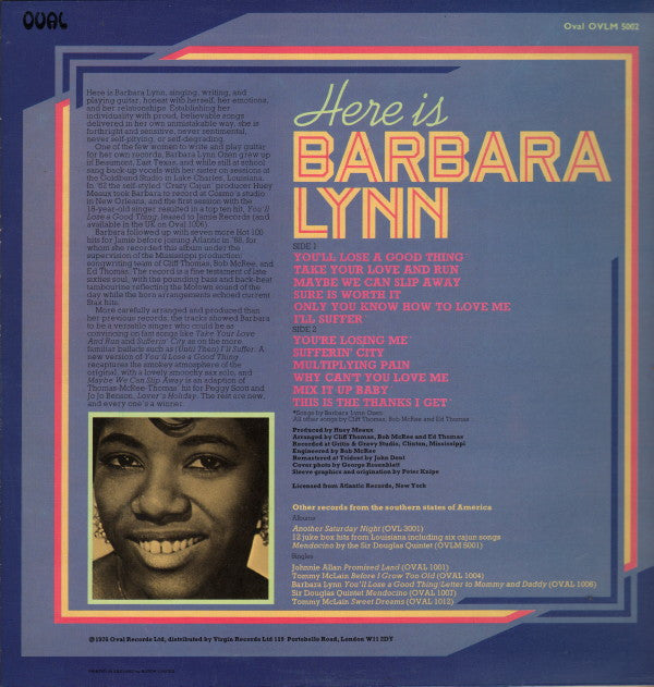 Barbara Lynn : Here Is (LP, Album)