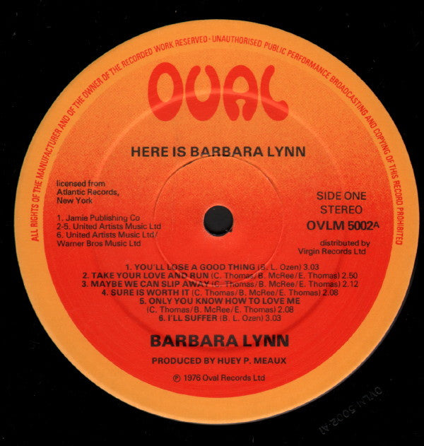 Barbara Lynn : Here Is (LP, Album)