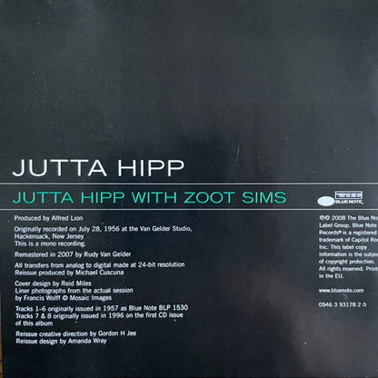 Jutta Hipp With Zoot Sims : Jutta Hipp With Zoot Sims (CD, Album, Mono, RE, RM)
