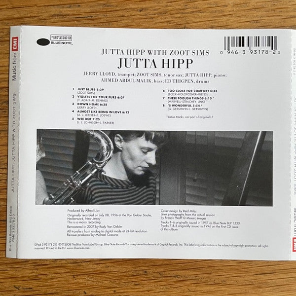 Jutta Hipp With Zoot Sims : Jutta Hipp With Zoot Sims (CD, Album, Mono, RE, RM)