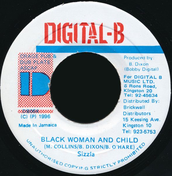 Sizzla : Black Woman And Child (7")