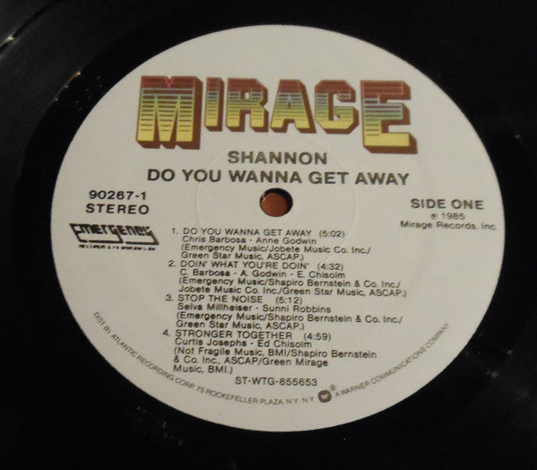 Shannon : Do You Wanna Get Away (LP, Album)