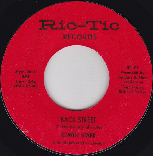 Edwin Starr : Back Street (7", Single, Styrene, San)