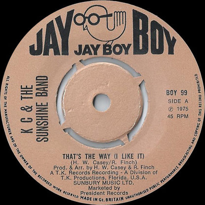 KC & The Sunshine Band : That's The Way (7", Single)