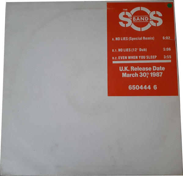 The S.O.S. Band : No Lies (12", Promo, W/Lbl)