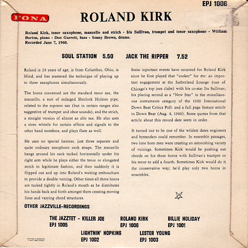 Roland Kirk : Soul Station / Jack The Ripper (7", EP)