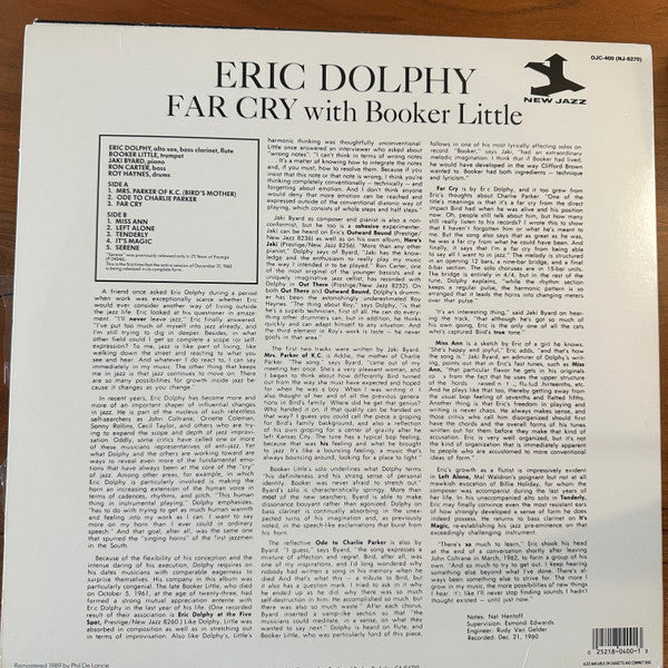 Eric Dolphy With Booker Little : Far Cry (LP, Album, RE)