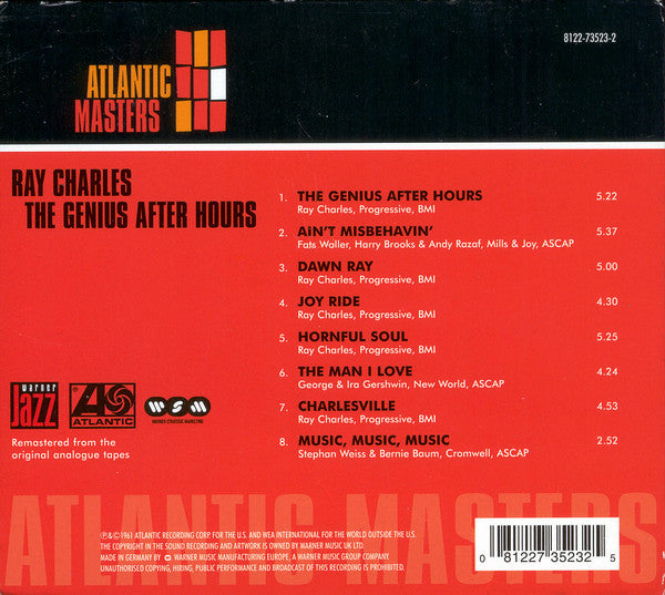 Ray Charles : The Genius After Hours (CD, Album, RE)