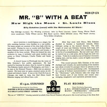 Billy Eckstine And The Metronome All Stars : Mr. "B' With A Beat (7", EP)