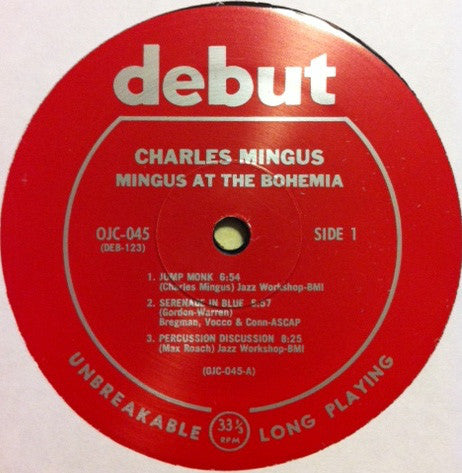 Charles Mingus : Mingus At The Bohemia (LP, Album, RE, San)