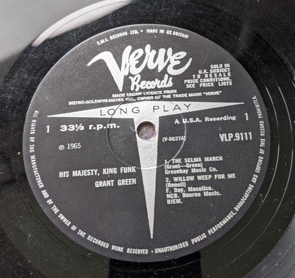 Grant Green : His Majesty, King Funk (LP, Album, Mono)