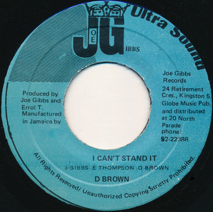 Dennis Brown : I Can't Stand It (7")