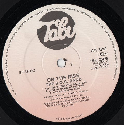 The S.O.S. Band : On The Rise (LP, Album)