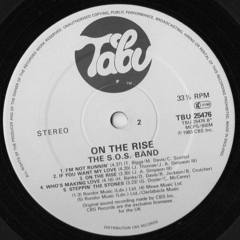 The S.O.S. Band : On The Rise (LP, Album)