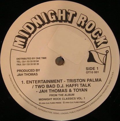 Tristan Palmer / Jah Thomas & Toyan : Entertainment / Two Bad D.J. Haffi Talk (12")
