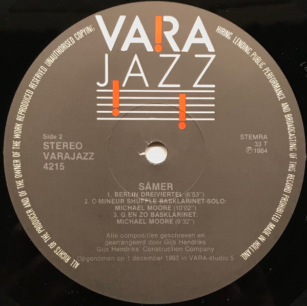 Gijs Hendriks Construction Company : Sámer (LP, Album)
