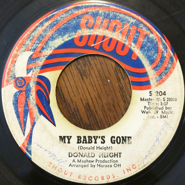 Donald Height : You're Gonna Miss Me / My Baby's Gone (7")