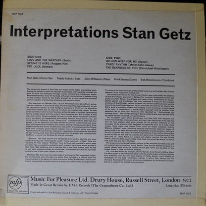 Stan Getz : Interpretations (LP, Album, RE)