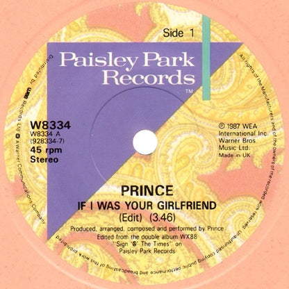 Prince : If I Was Your Girlfriend (7", Single, Spe)