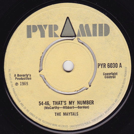 The Maytals / Roland Alphonso : 54-46, That's My Number / Dreamland (7", Single, 3-P)