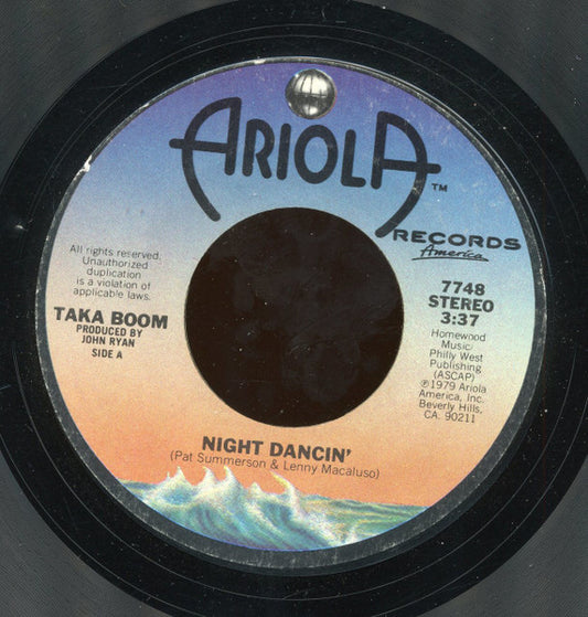Taka Boom : Night Dancin' (7", Single, Styrene)