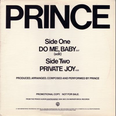 Prince : Do Me, Baby (12", Promo)