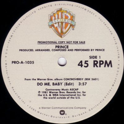 Prince : Do Me, Baby (12", Promo)