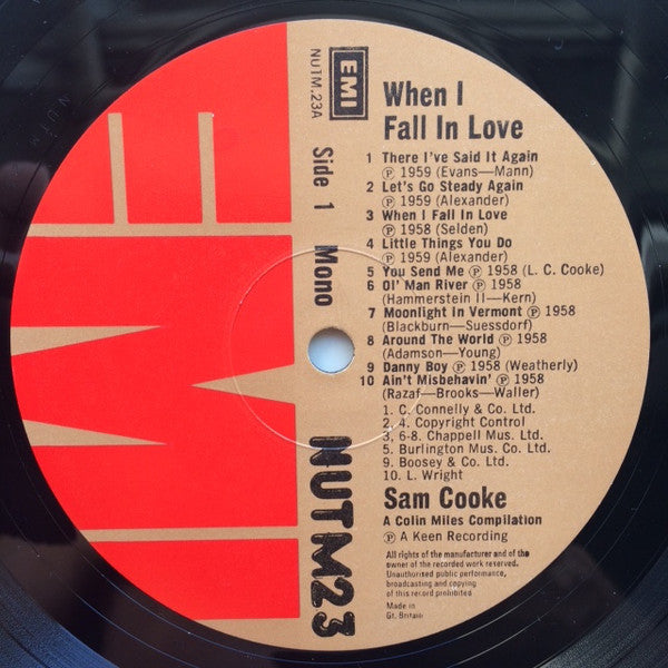 Sam Cooke : When I Fall In Love (LP, Comp, Mono)
