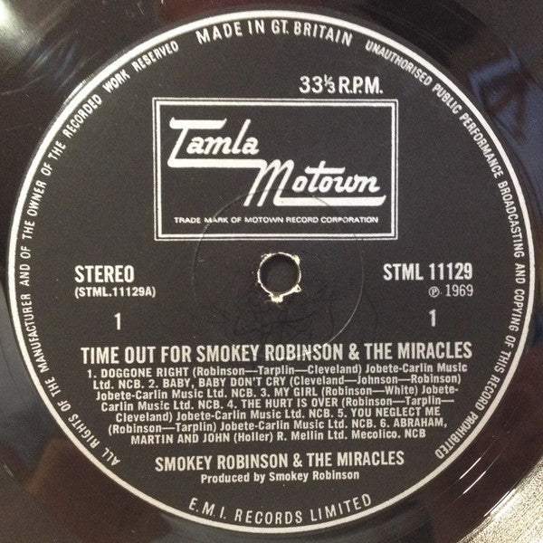 Smokey Robinson And The Miracles* : Time Out For Smokey Robinson And The Miracles (LP, Album)