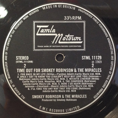Smokey Robinson And The Miracles* : Time Out For Smokey Robinson And The Miracles (LP, Album)