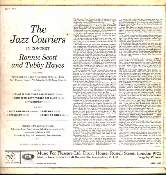 The Jazz Couriers With Ronnie Scott And Tubby Hayes : In Concert (LP, Album, Mono, RE)