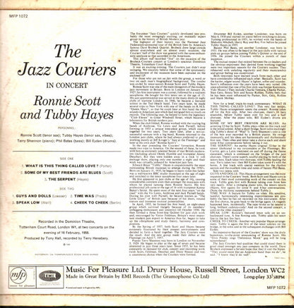 The Jazz Couriers With Ronnie Scott And Tubby Hayes : In Concert (LP, Album, Mono, RE)