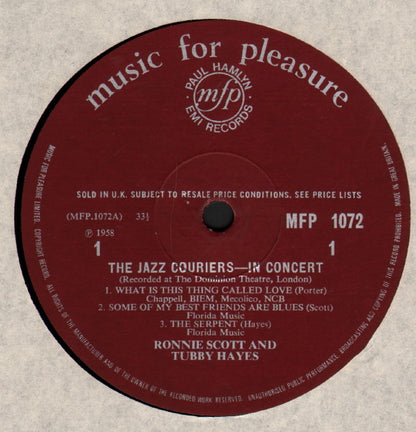 The Jazz Couriers With Ronnie Scott And Tubby Hayes : In Concert (LP, Album, Mono, RE)