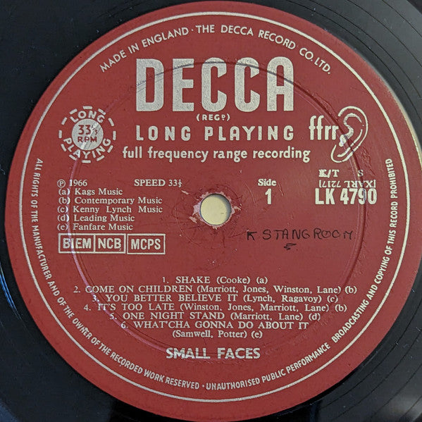 Small Faces : Small Faces (LP, Album, Mono)