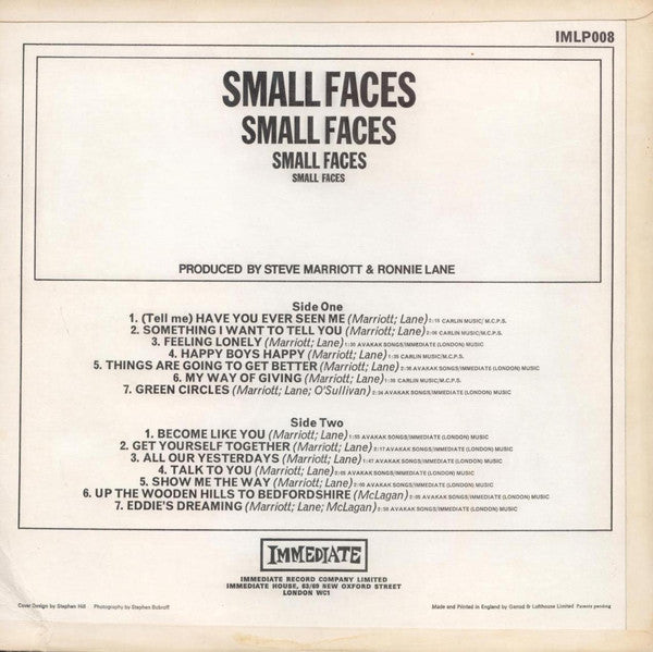 Small Faces : Small Faces (LP, Album, Mono)