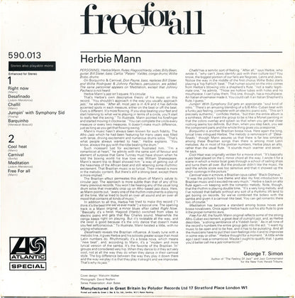 Herbie Mann : Free For All (LP, Album, RE)