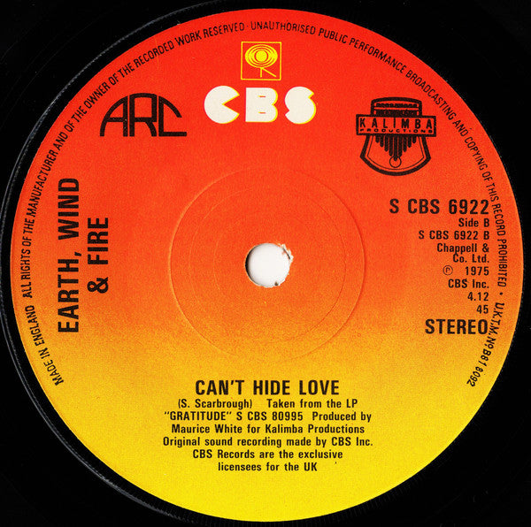 Earth, Wind & Fire : September (7", Single)