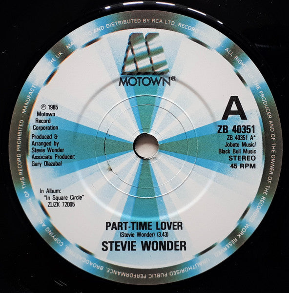 Stevie Wonder : Part-Time Lover (7", Single)
