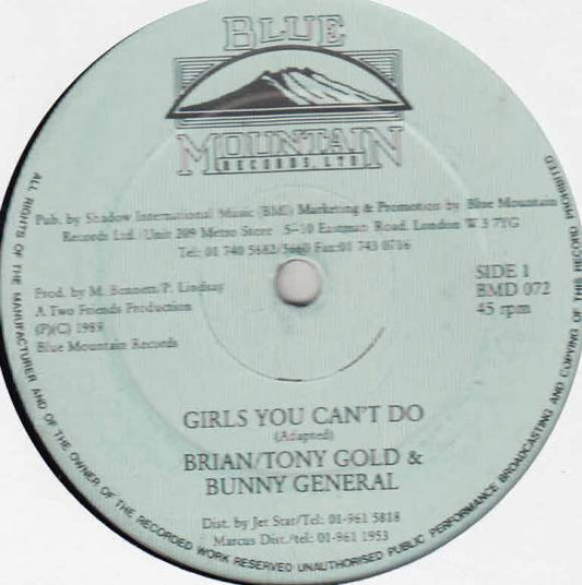 Brian & Tony Gold & Bunny General / Lady English & Miss Linda : Girls You Can't Do / Guys You Can't Do (12")