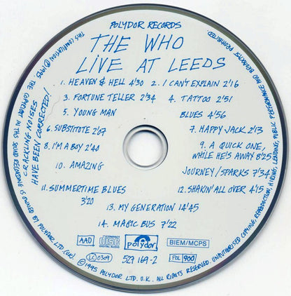 The Who : Live At Leeds (CD, Album, RE, RM, 25t)