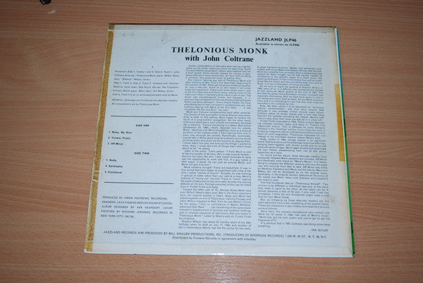Thelonious Monk With John Coltrane : Thelonious Monk With John Coltrane (LP, Album, Mono)