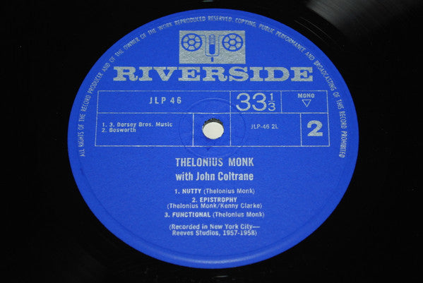 Thelonious Monk With John Coltrane : Thelonious Monk With John Coltrane (LP, Album, Mono)