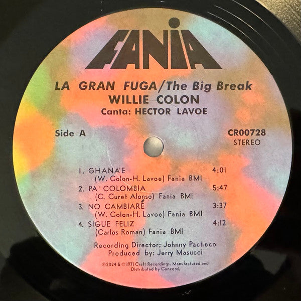Willie Colon* : Wanted For: The Big Break - La Gran Fuga (LP, Album, RE)