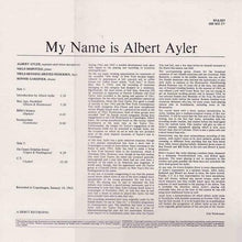 Albert Ayler : My Name Is Albert Ayler (LP, Album, RE)