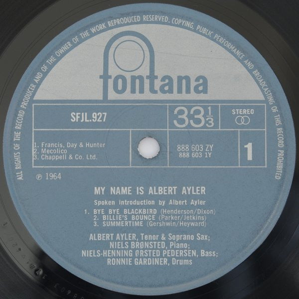 Albert Ayler : My Name Is Albert Ayler (LP, Album, RE)