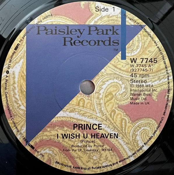 Prince : I Wish U Heaven (7", Single, Orl)