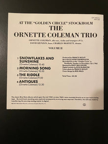 The Ornette Coleman Trio : At The "Golden Circle" Stockholm - Volume Two (CD, Album, RE)