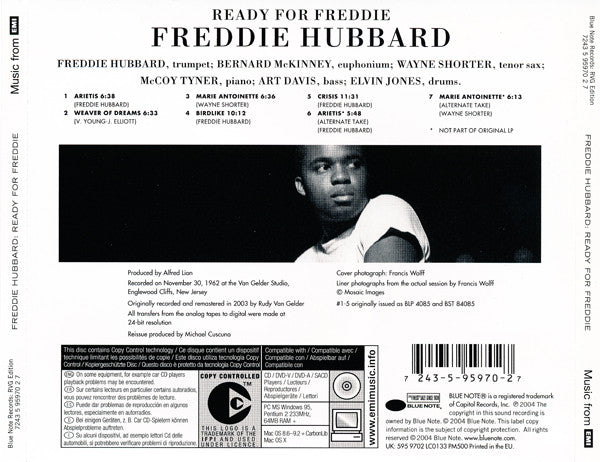 Freddie Hubbard : Ready For Freddie (CD, Album, Copy Prot., RE, RM)
