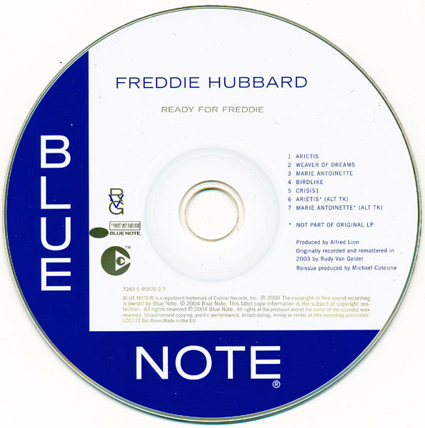 Freddie Hubbard : Ready For Freddie (CD, Album, Copy Prot., RE, RM)