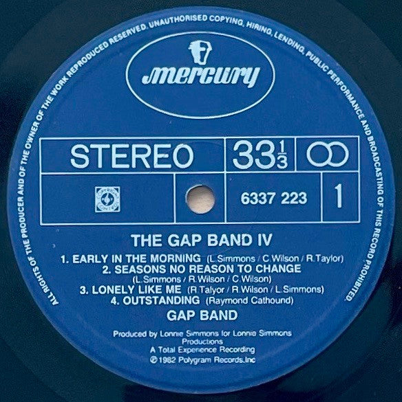 The Gap Band : Gap Band IV (LP, Album)